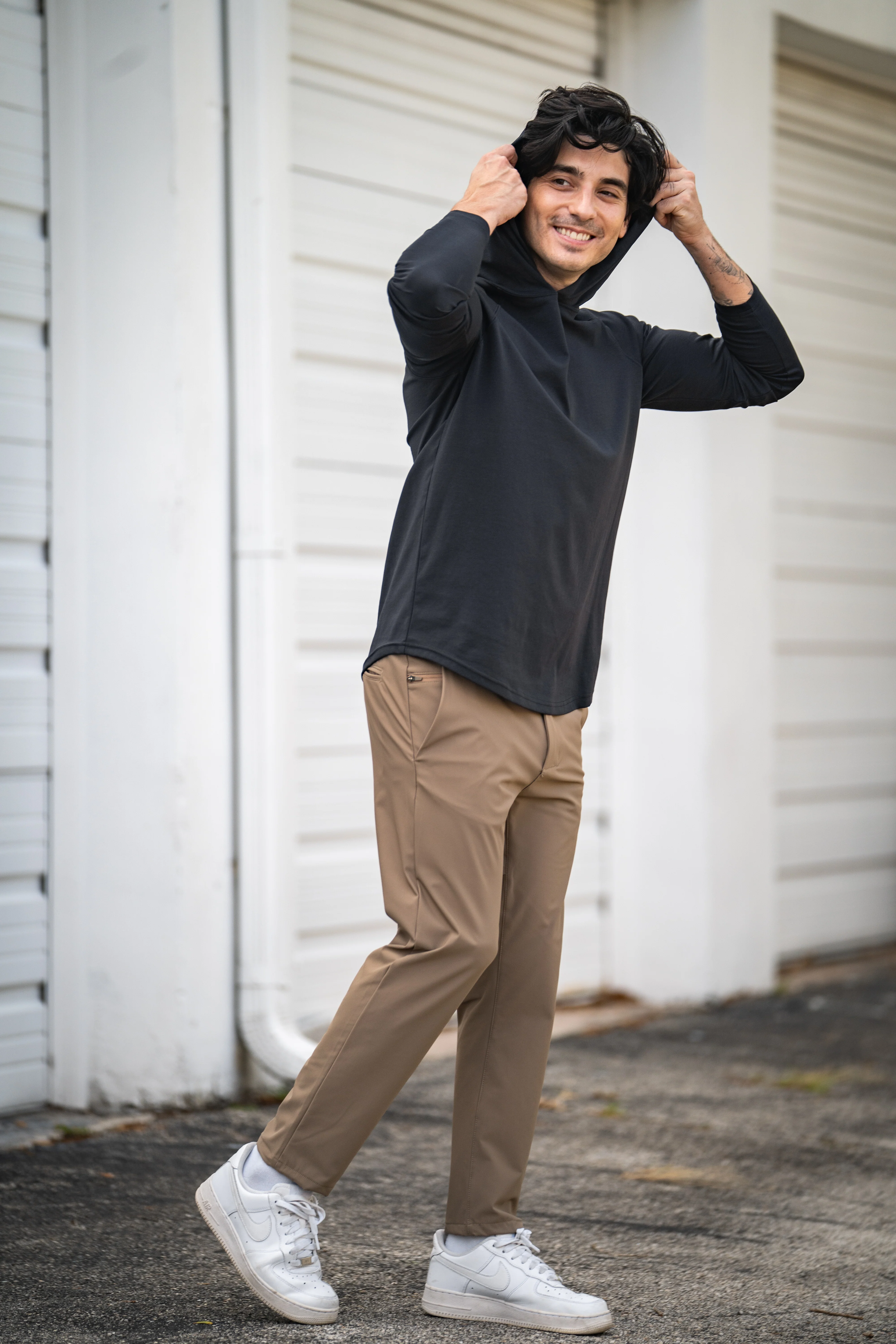 Aero Knit Hooded T Black - Image 8