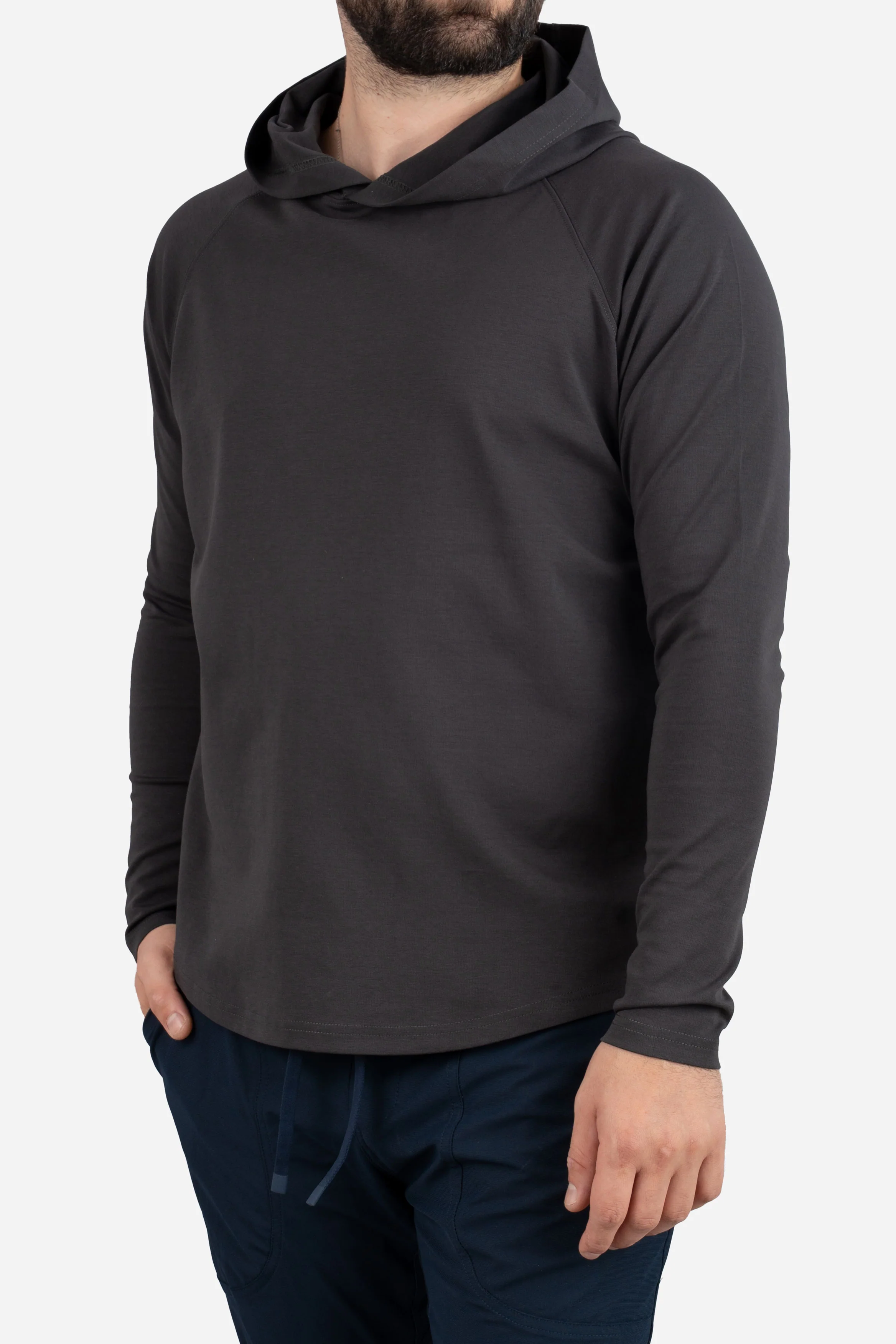 Aero Knit Hooded T Charcoal - Image 3
