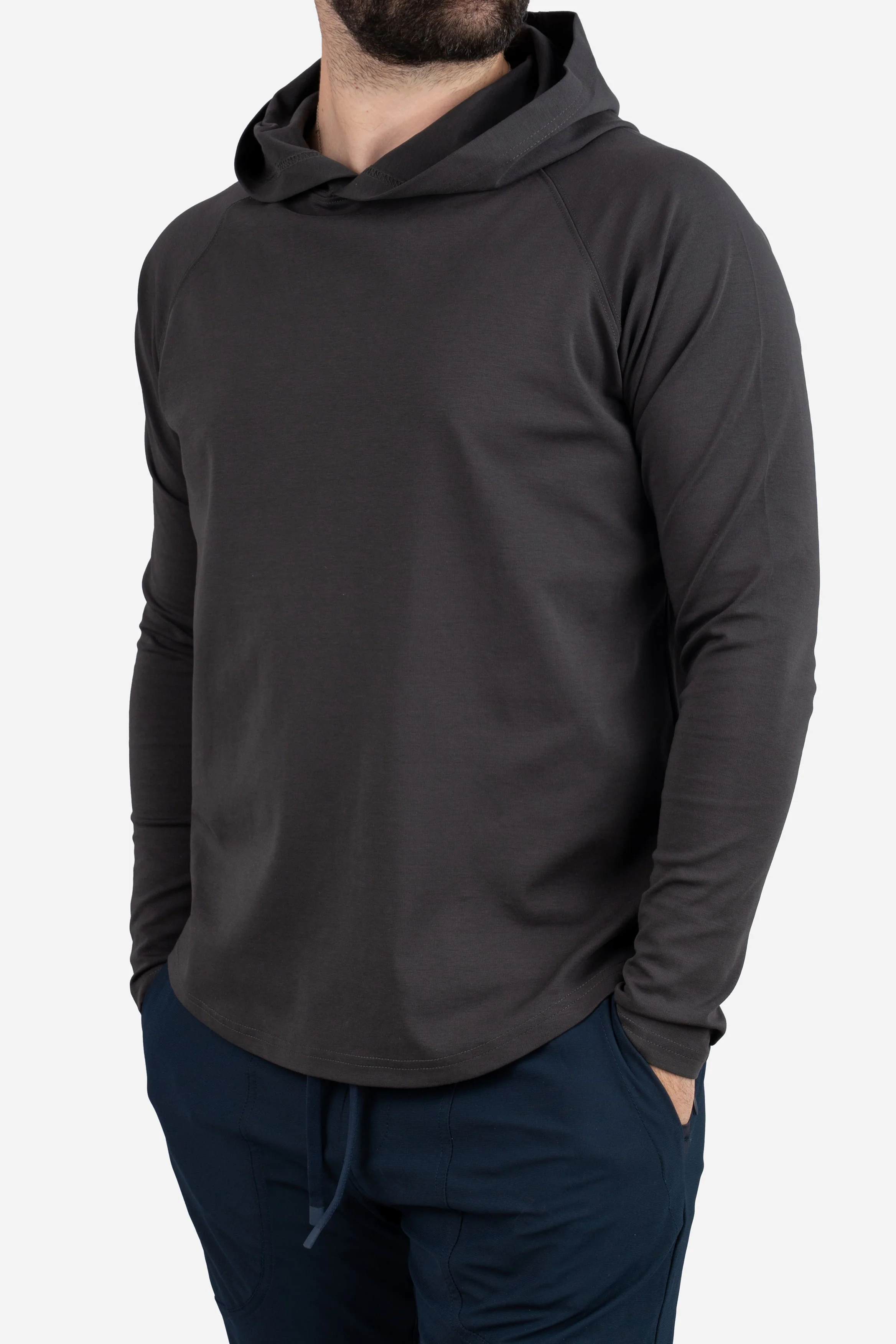 Aero Knit Hooded T Charcoal - Image 4