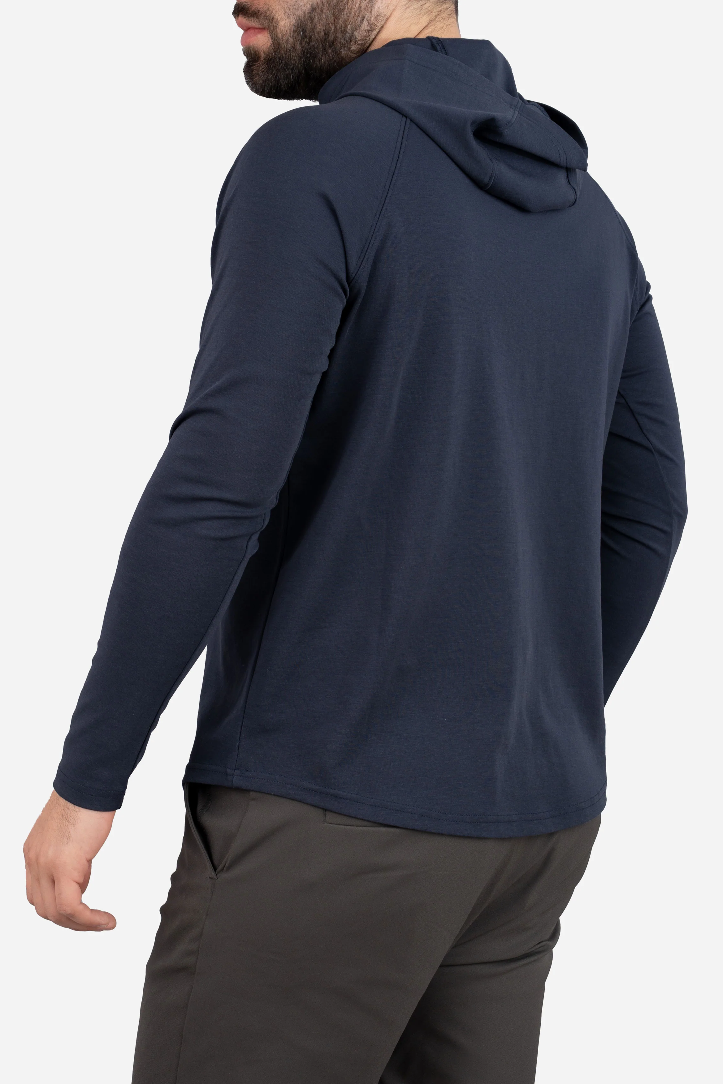 Aero Knit Hooded T Navy - Image 10