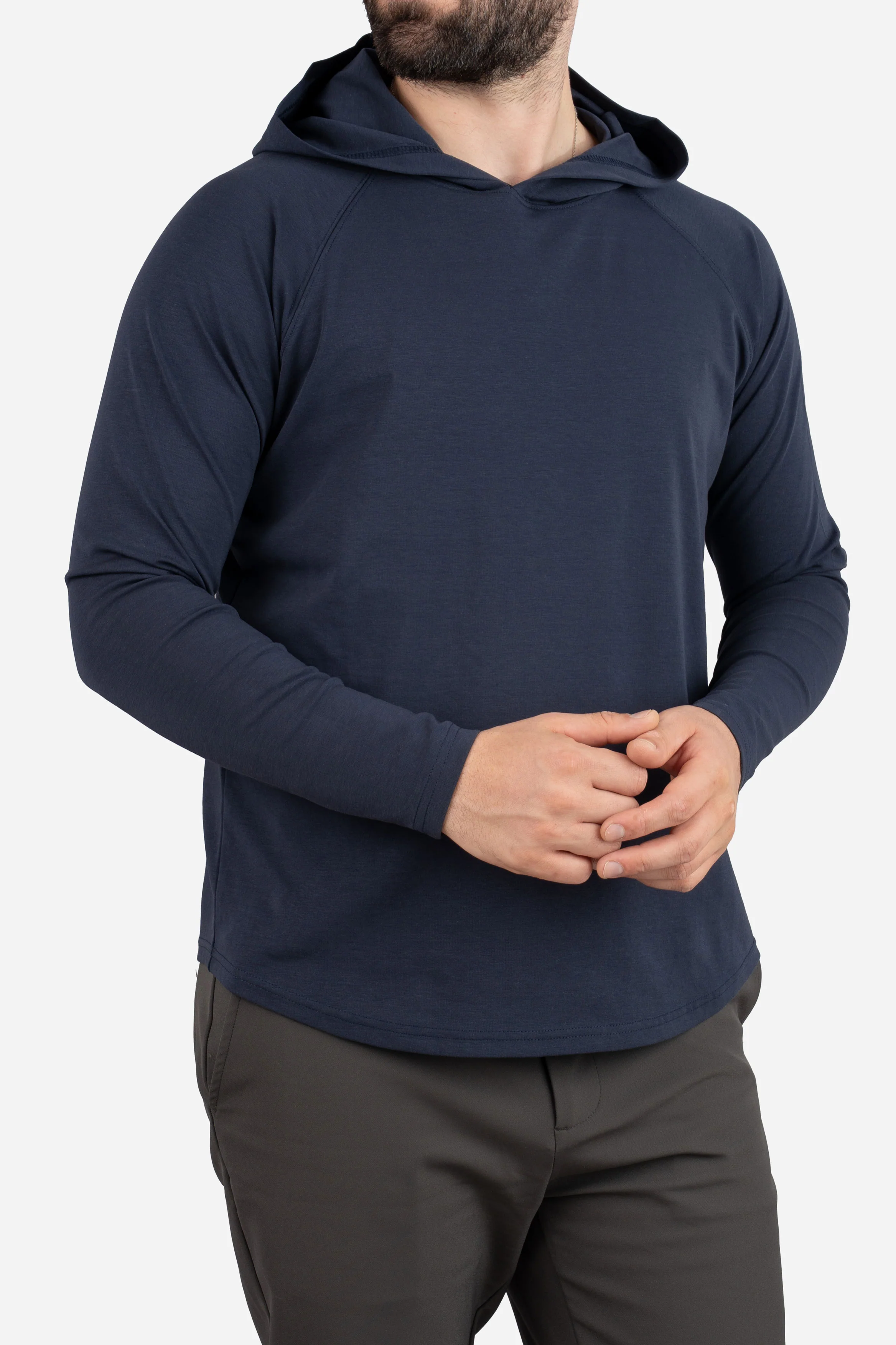 Aero Knit Hooded T Navy - Image 11