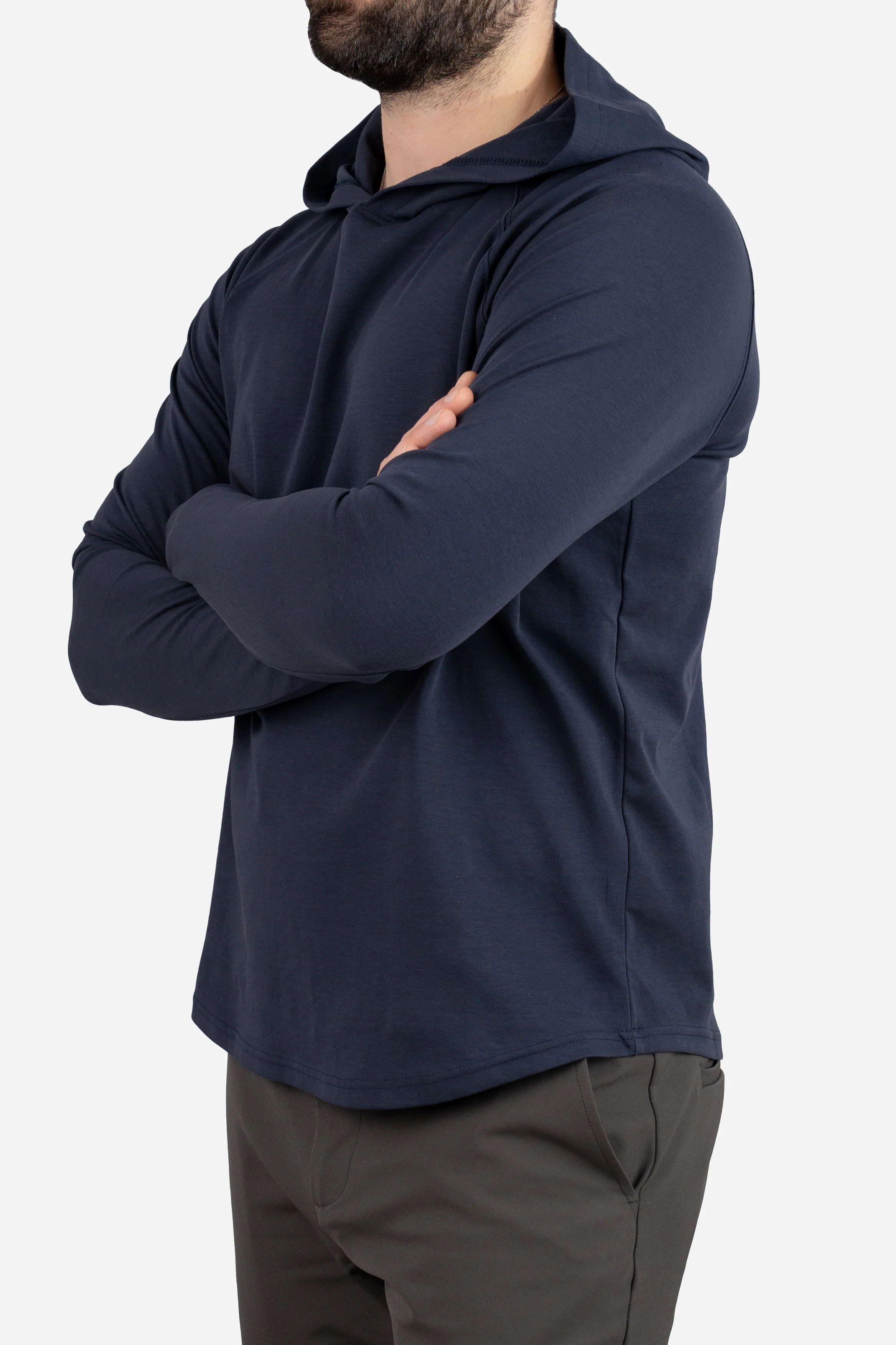 Aero Knit Hooded T Navy - Image 12
