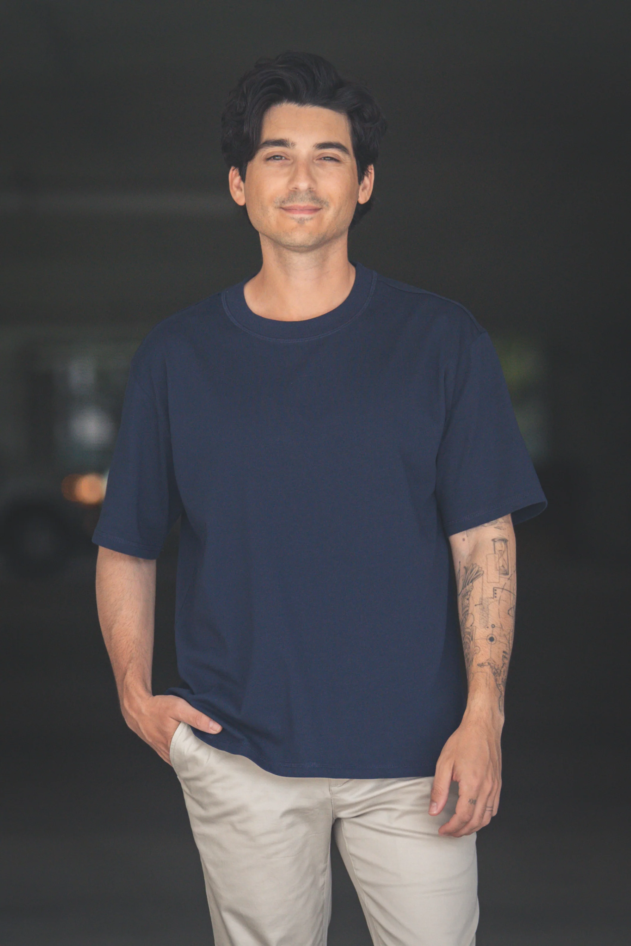 Core T-Shirt Loose Fit Navy - Image 5