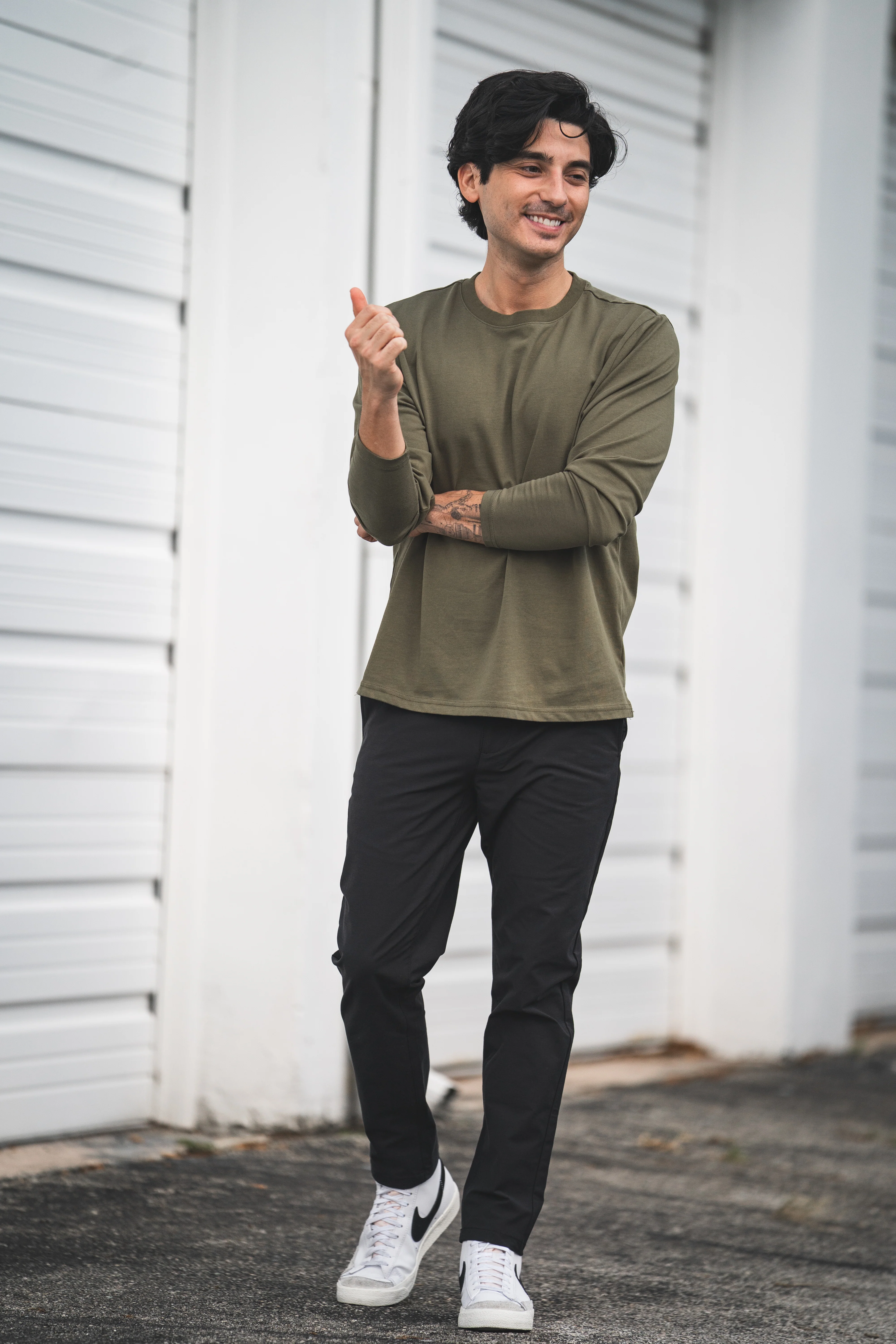 Long Sleeve Core T-Shirt Olive - Image 4