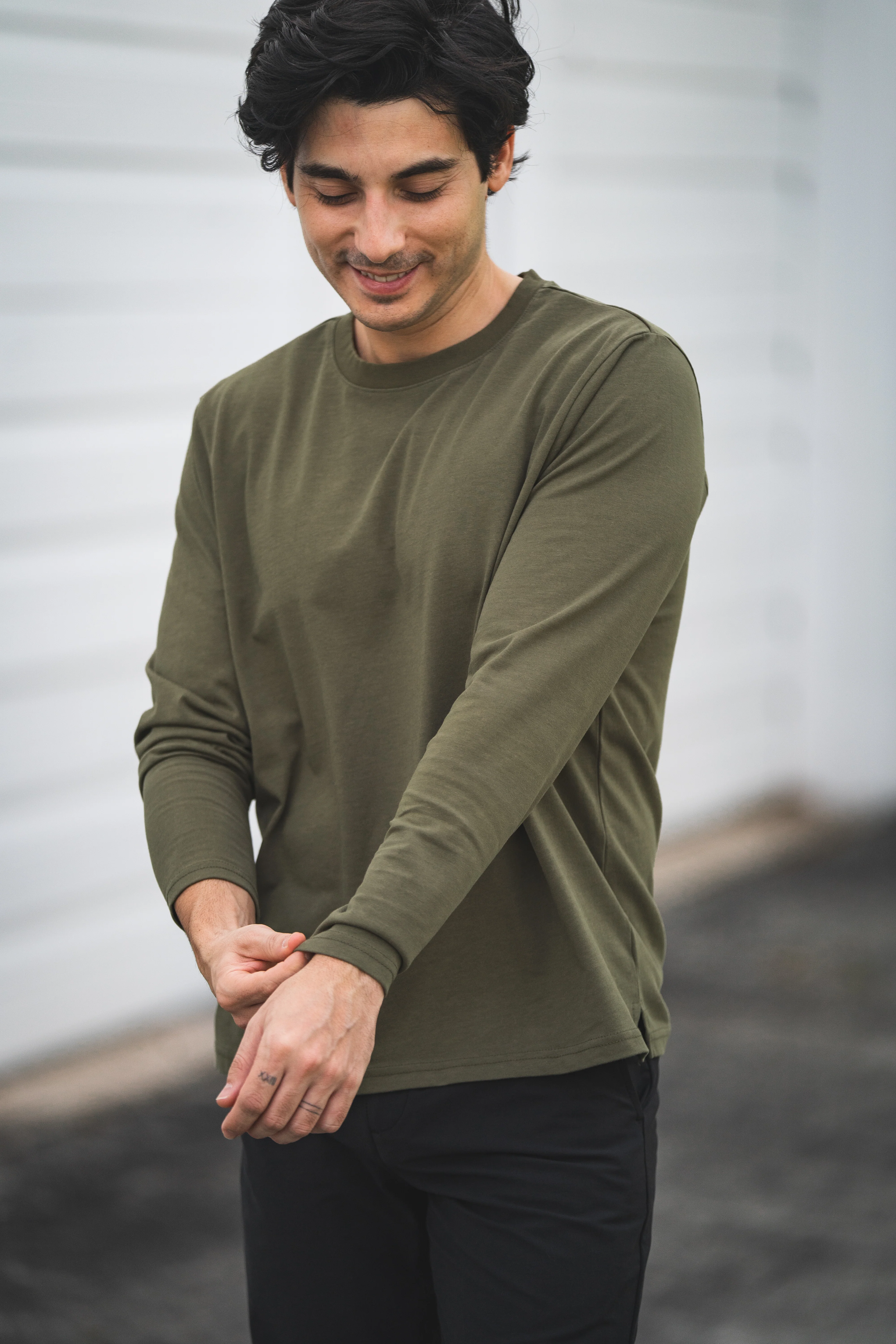 Long Sleeve Core T-Shirt Olive - Image 5
