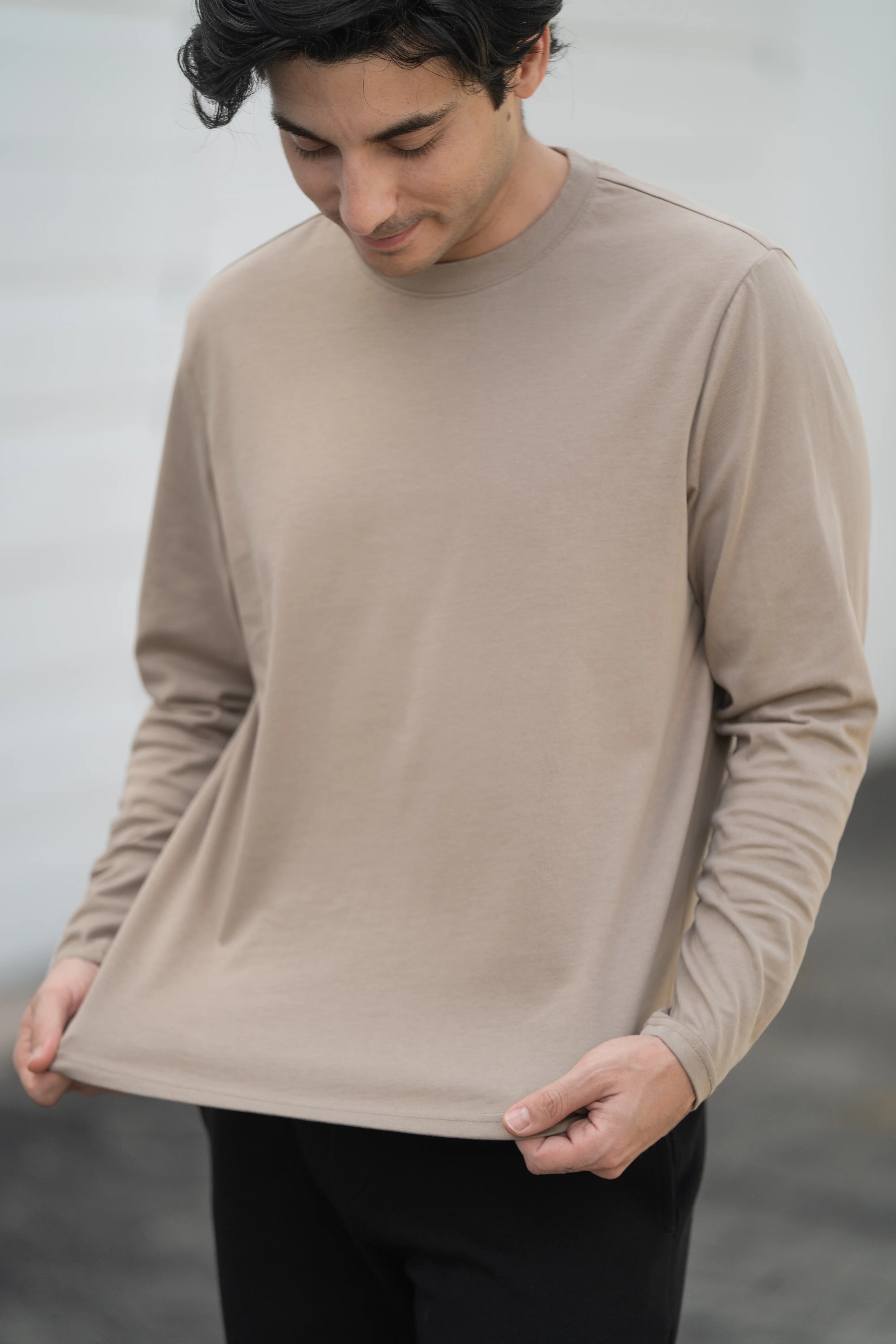 Long Sleeve Core T-Shirt Taupe - Image 6