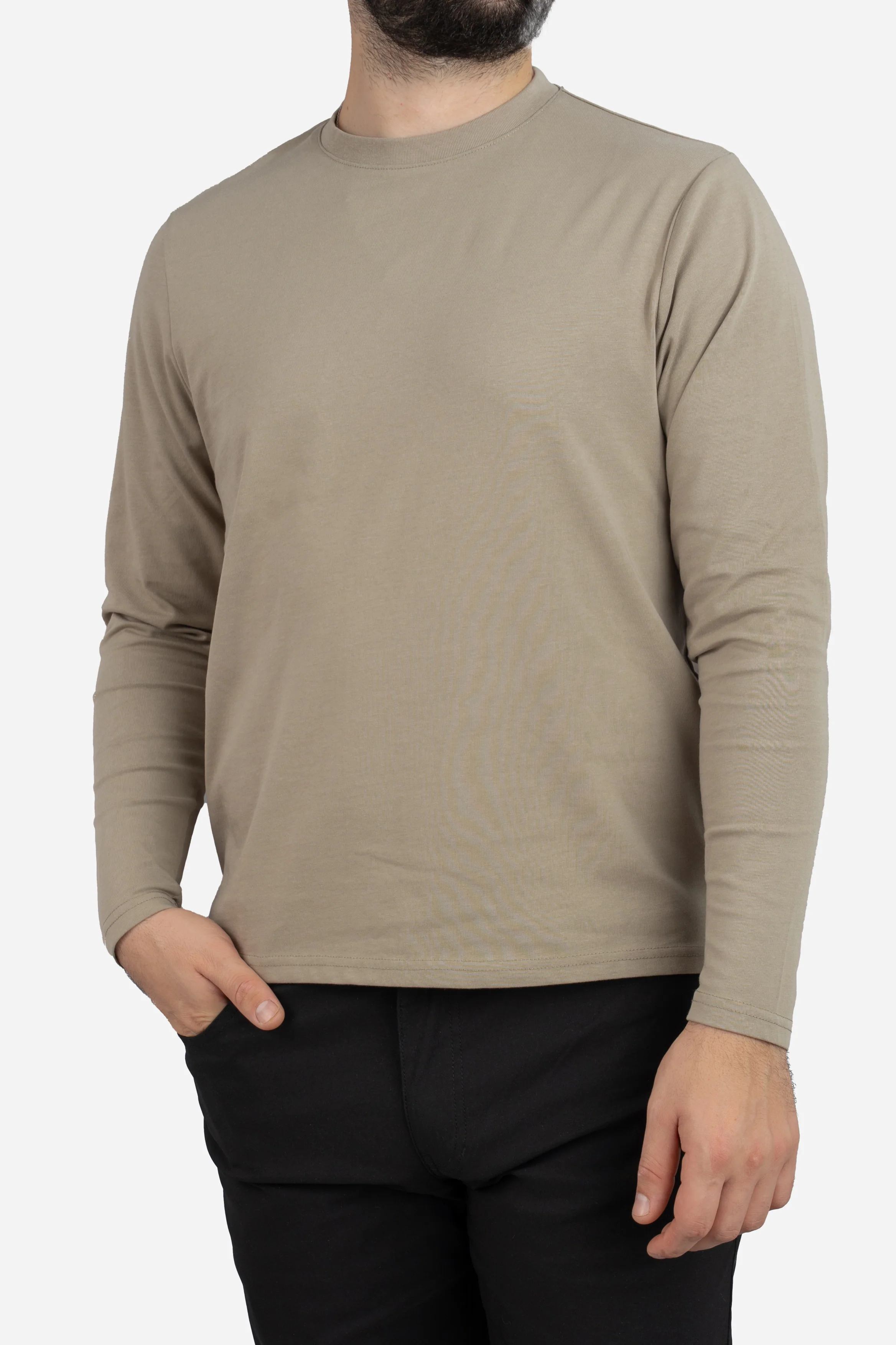 Long Sleeve Core T-Shirt Taupe - Image 8