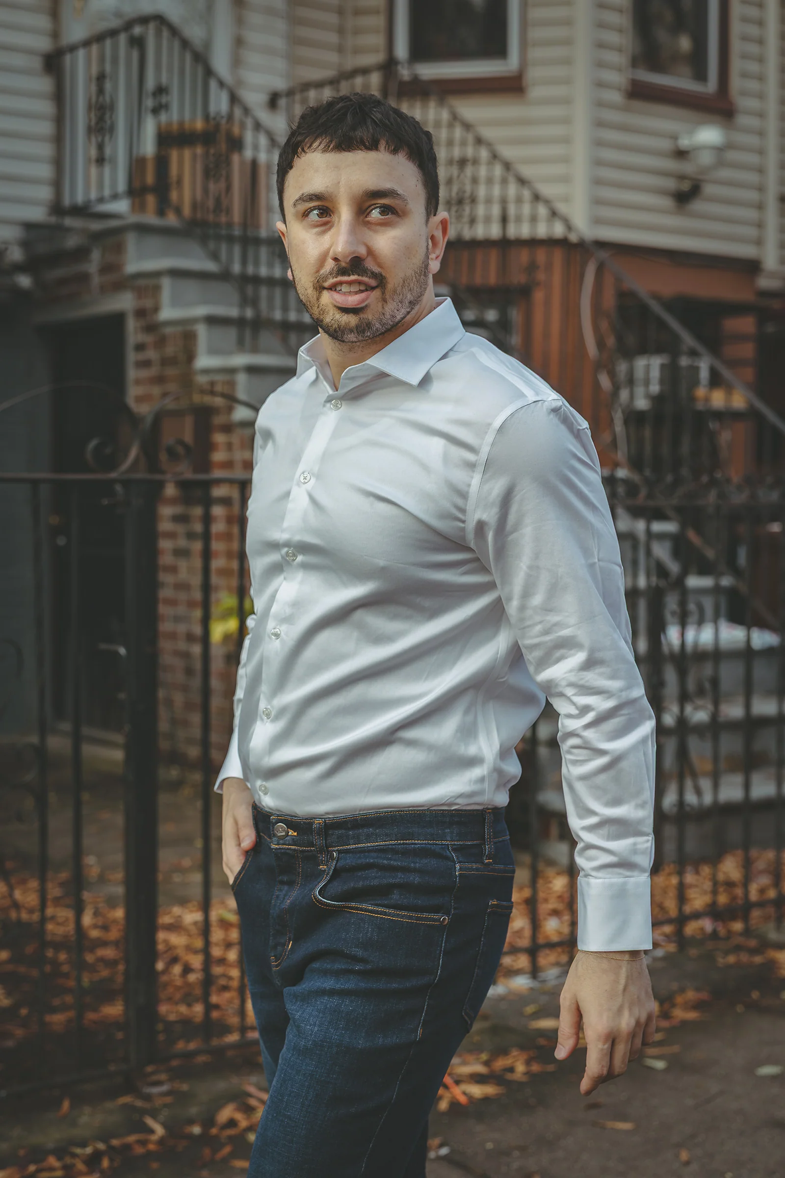 Non-Iron Twill Dress Shirt White - Image 4