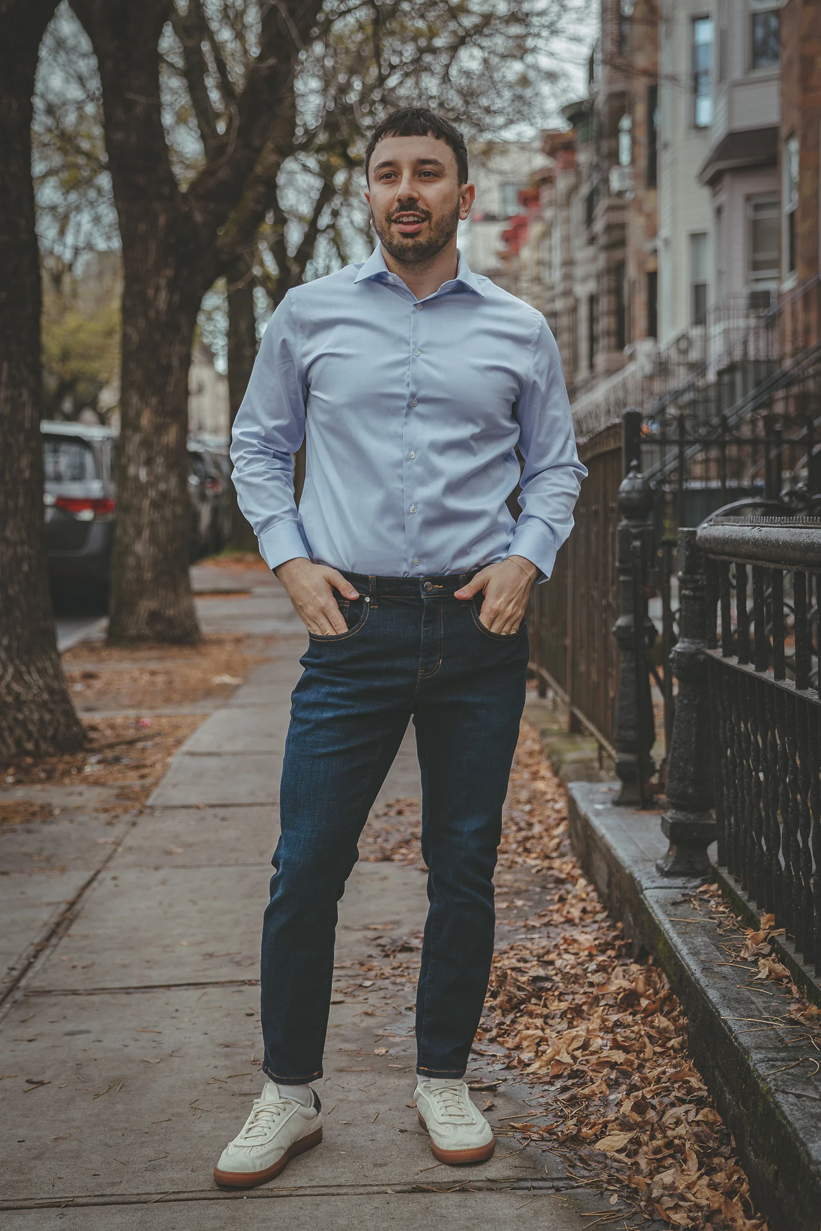 Non-Iron Twill Dress Shirt Light Blue - Image 3