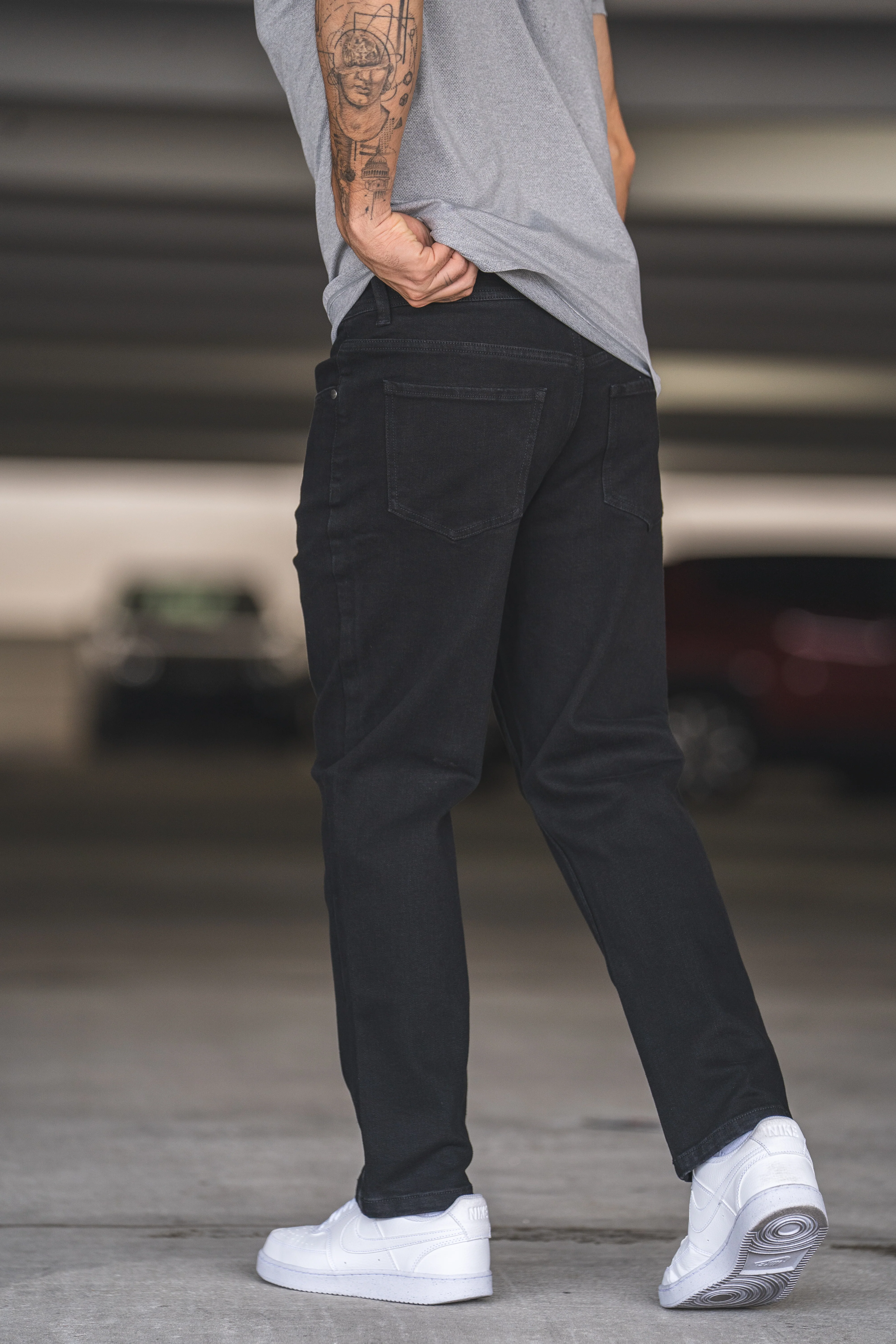 Straight Fit Stretch Jeans Black - Image 13