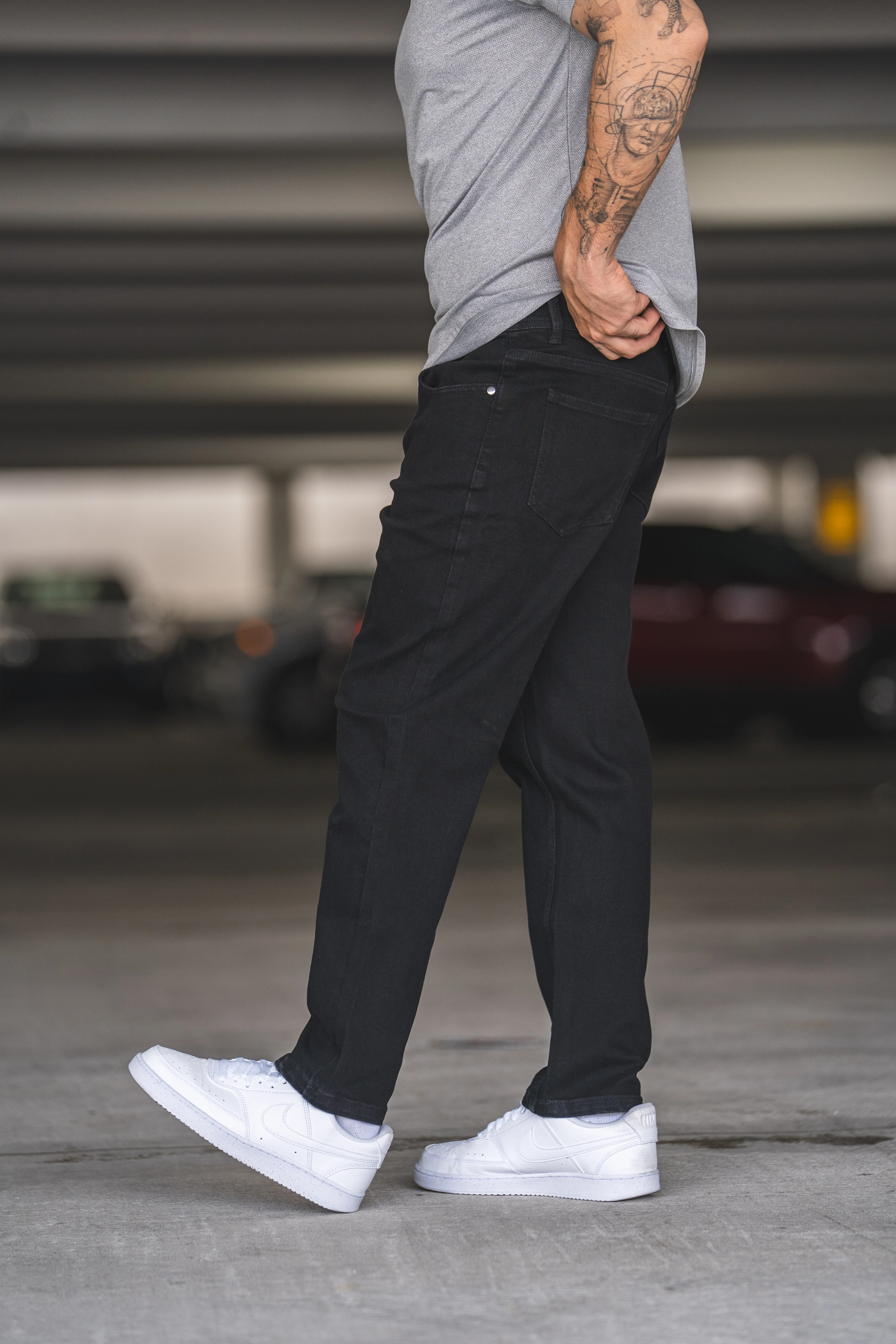 Straight Fit Stretch Jeans Black - Image 14