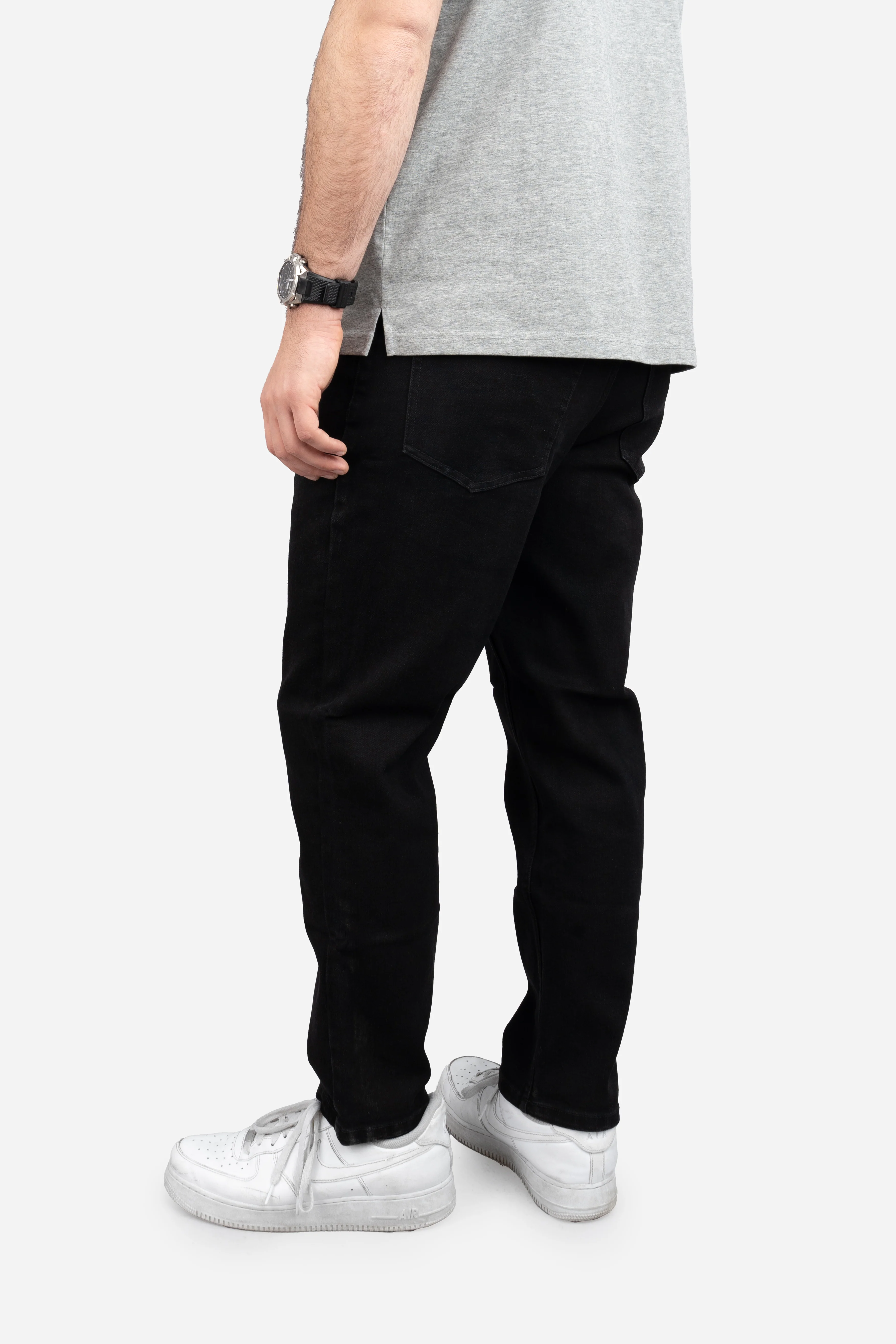 Straight Fit Stretch Jeans Black - Image 19