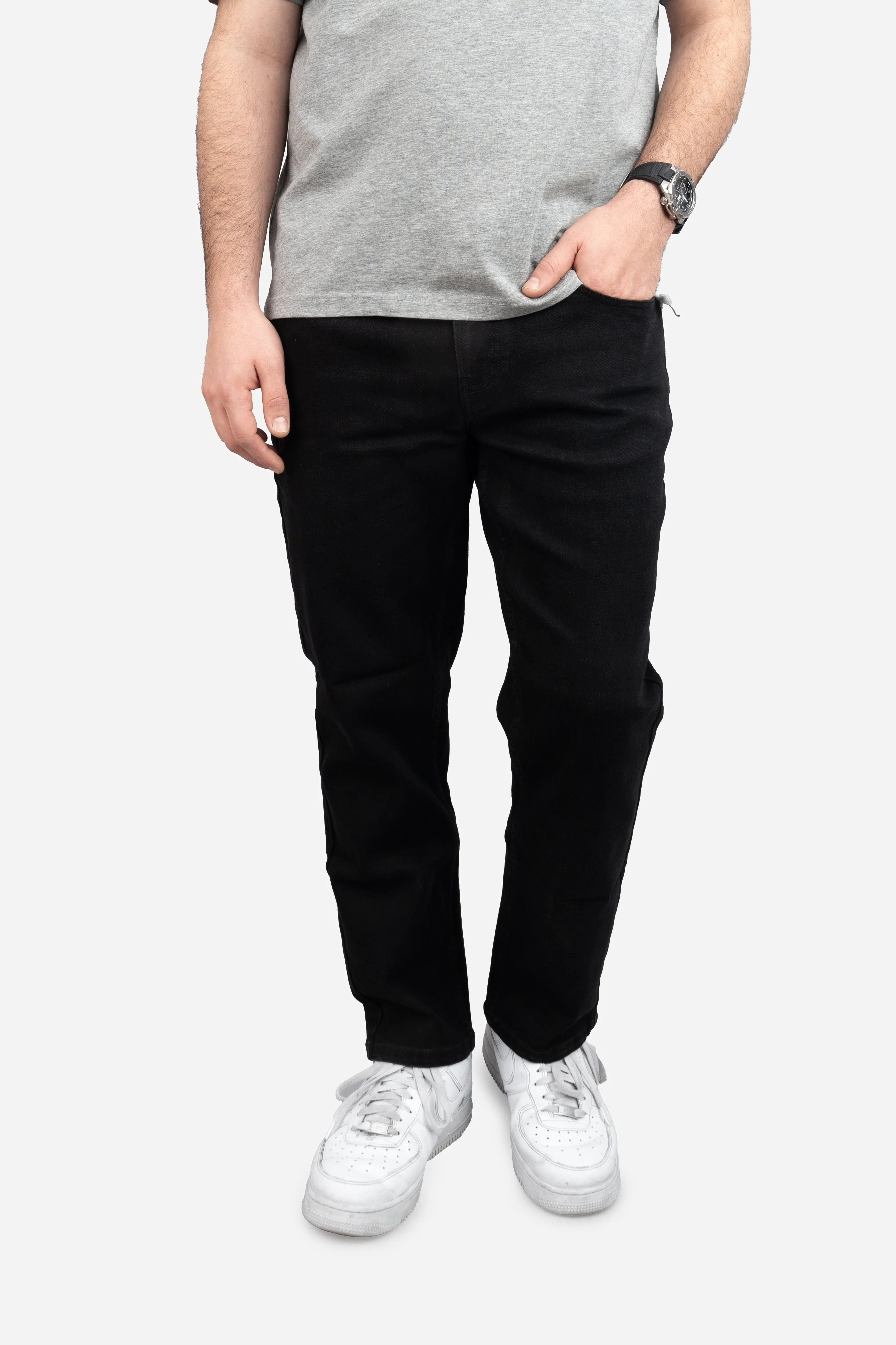Straight Fit Stretch Jeans Black - Image 20