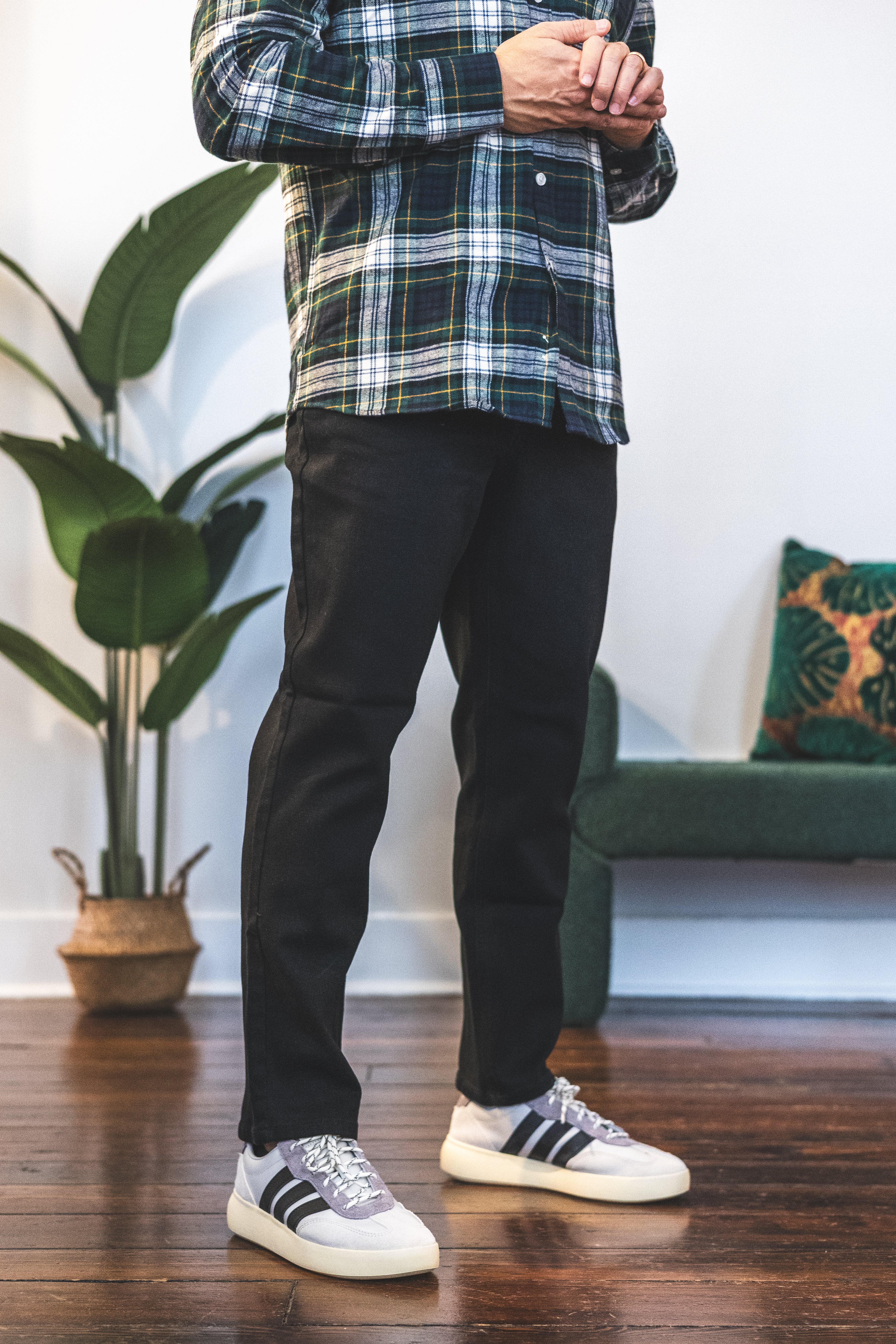 Straight Fit Stretch Jeans Black - Image 3