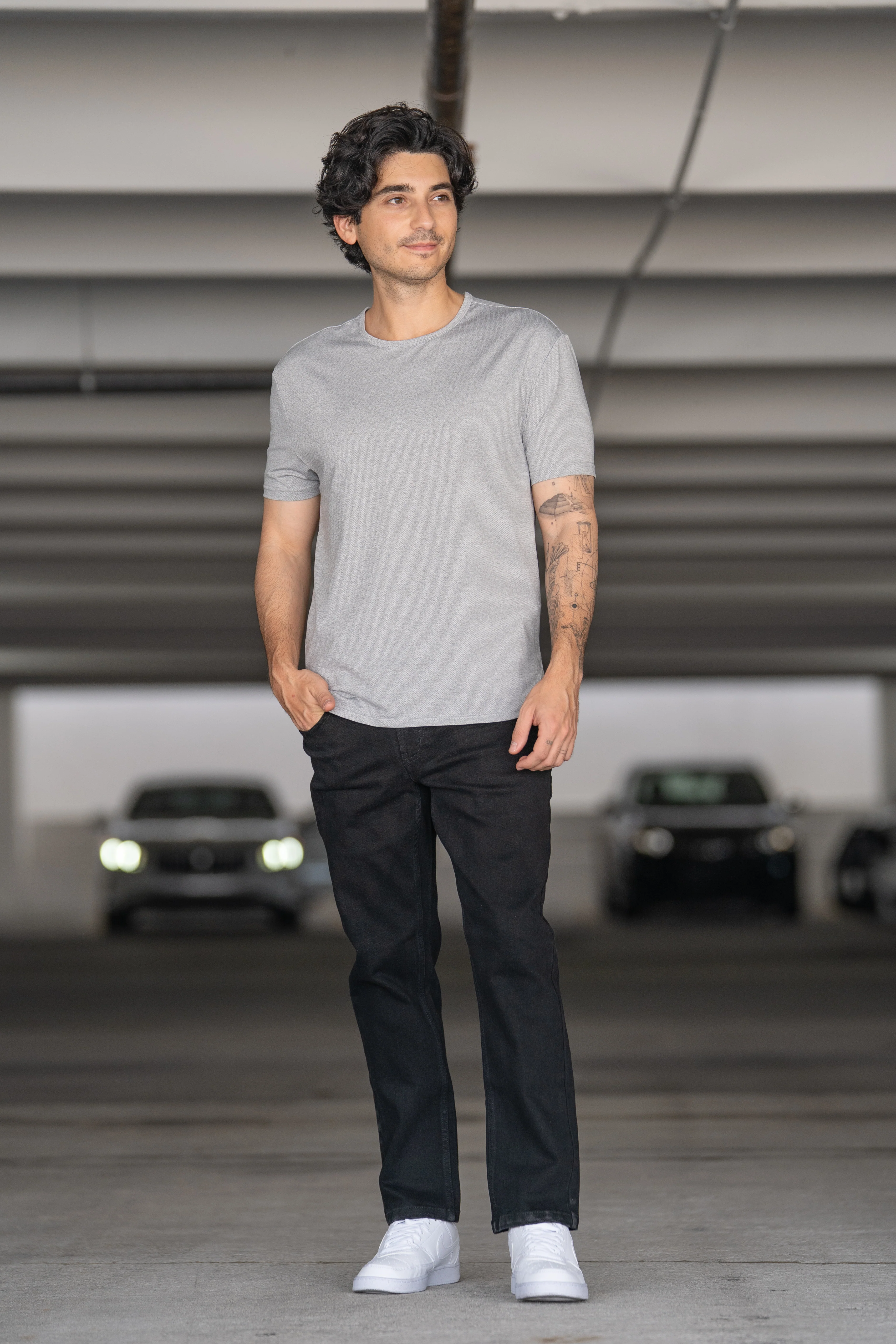 Straight Fit Stretch Jeans Black - Image 6