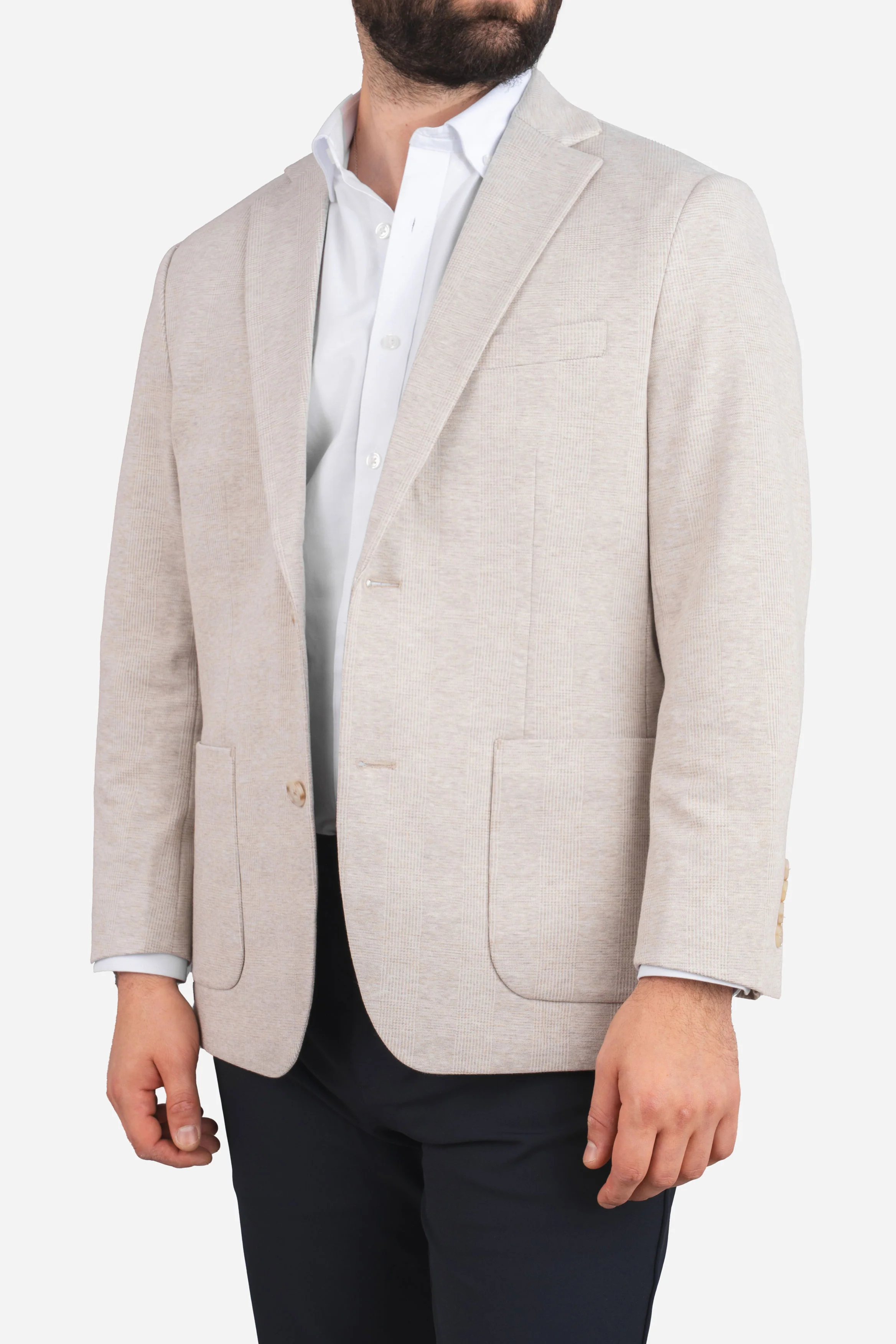 Stretch Blazer Beige Plaid - Image 7