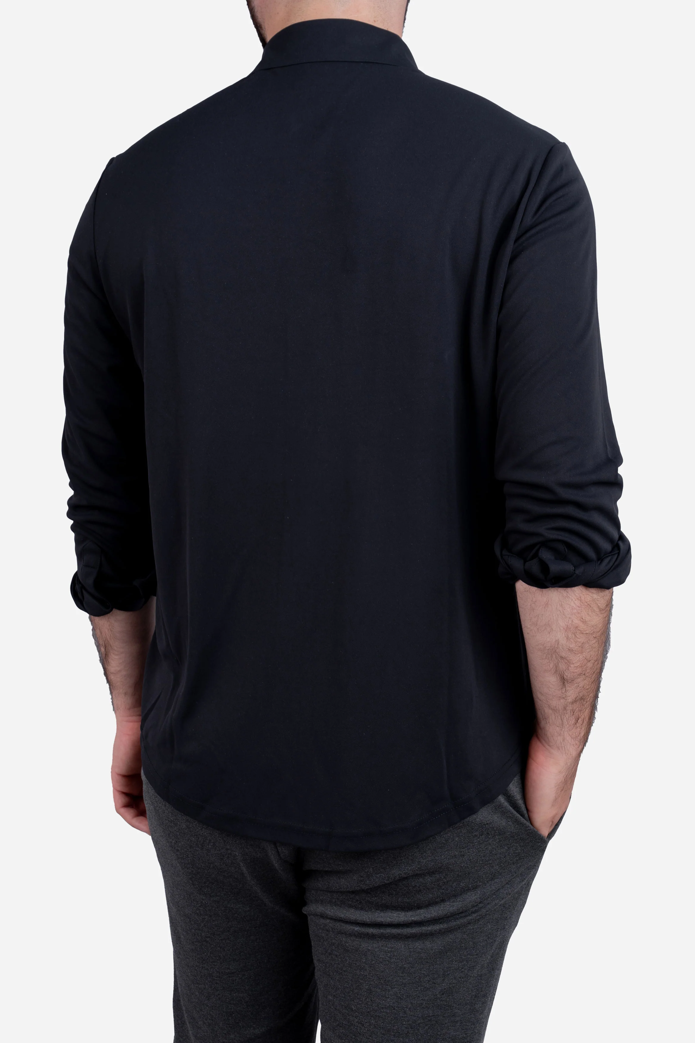 Tech Button Down Shirt Black - Image 6